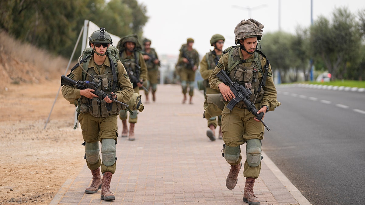 Israeli soldiers on the move