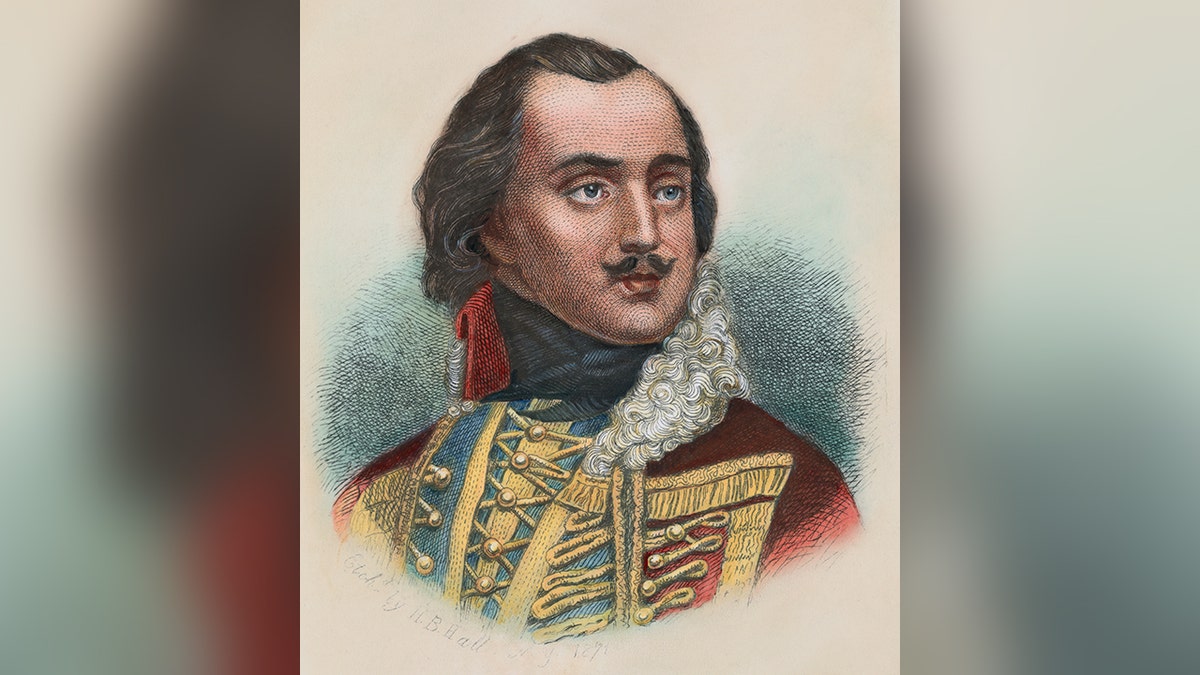 A portrait drawing of Count Casimir Pulaski