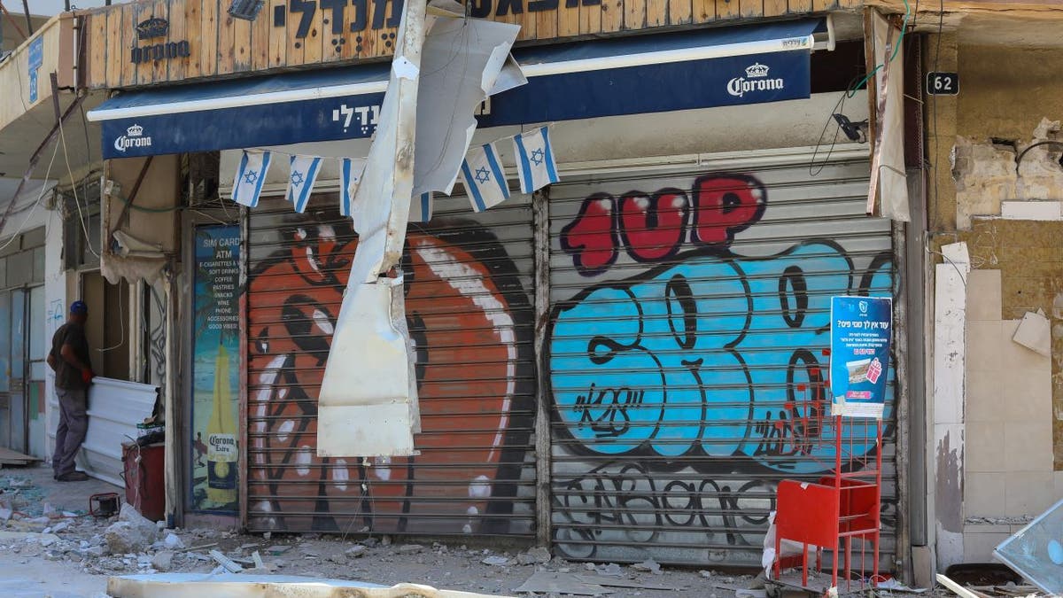 Damaged restaurant in Tel Aviv