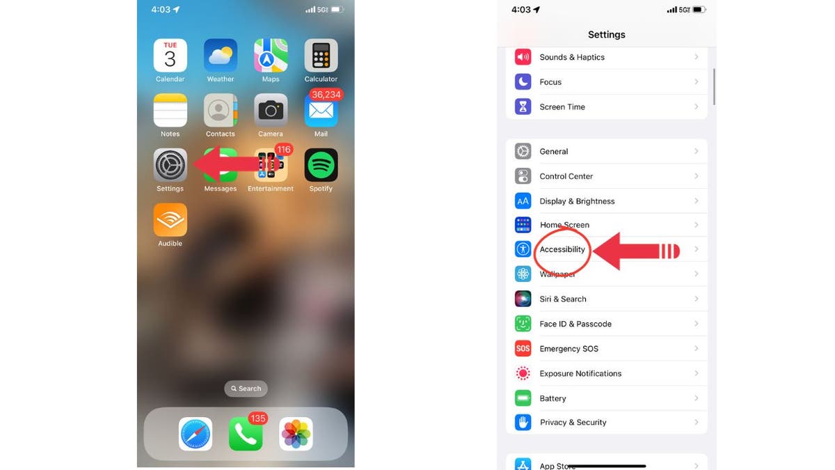 iPhone accessibility settings