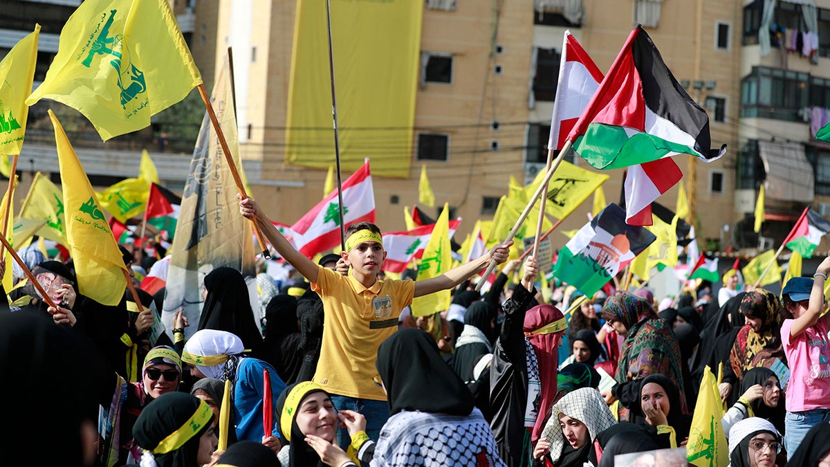 Hezbollah party rally in Beirut, Lebanon