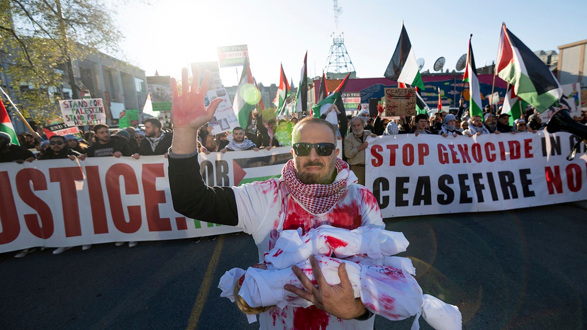 anti-Israel protester in Ottawa