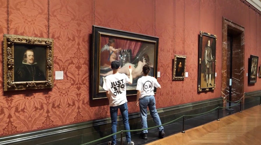 Climate activists take hammers to famous painting in UK museum