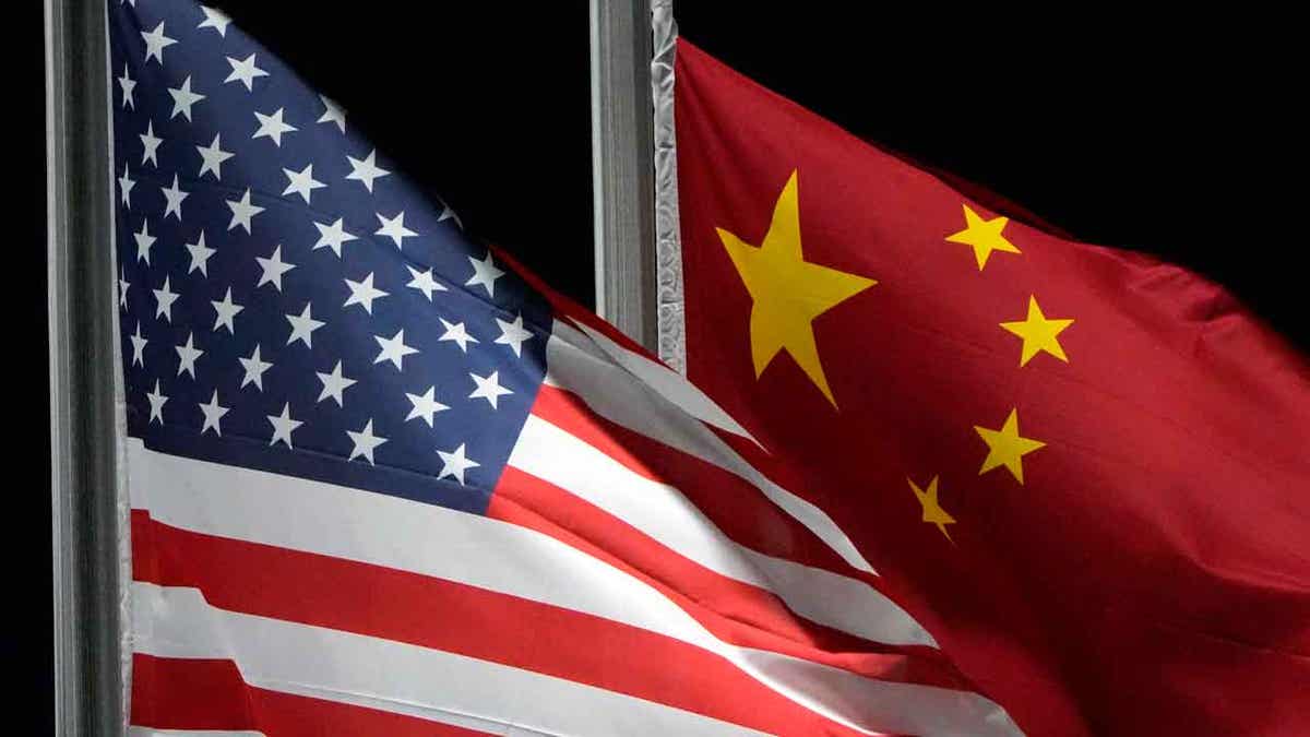 The American and Chinese flags