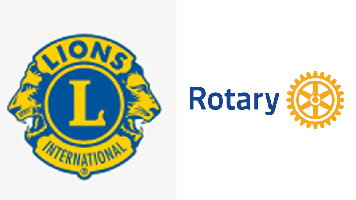 Logos of Lions Club International and Rotary International
