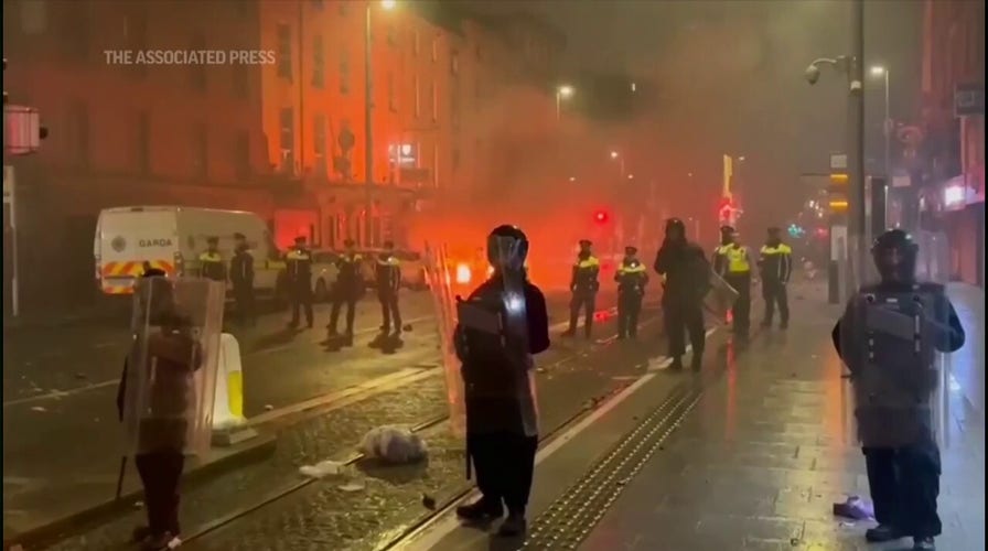 Riots in Ireland after knife attack injures children