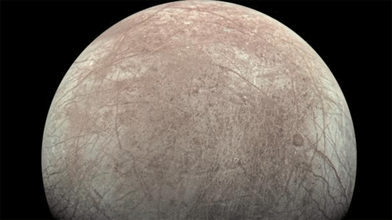 A photo of Jupiter's moon Europa