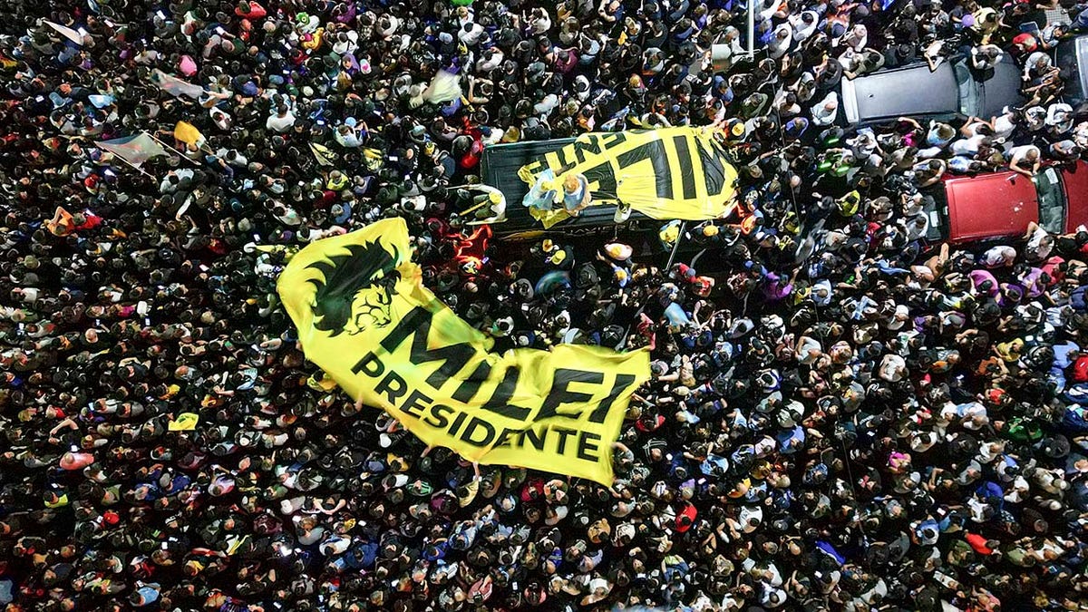 Supporters of presidential candidate Javier Milei