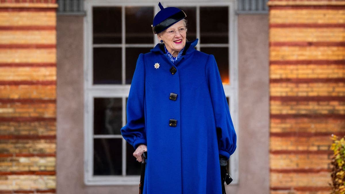 Denmark's Queen Margrethe in blue coat