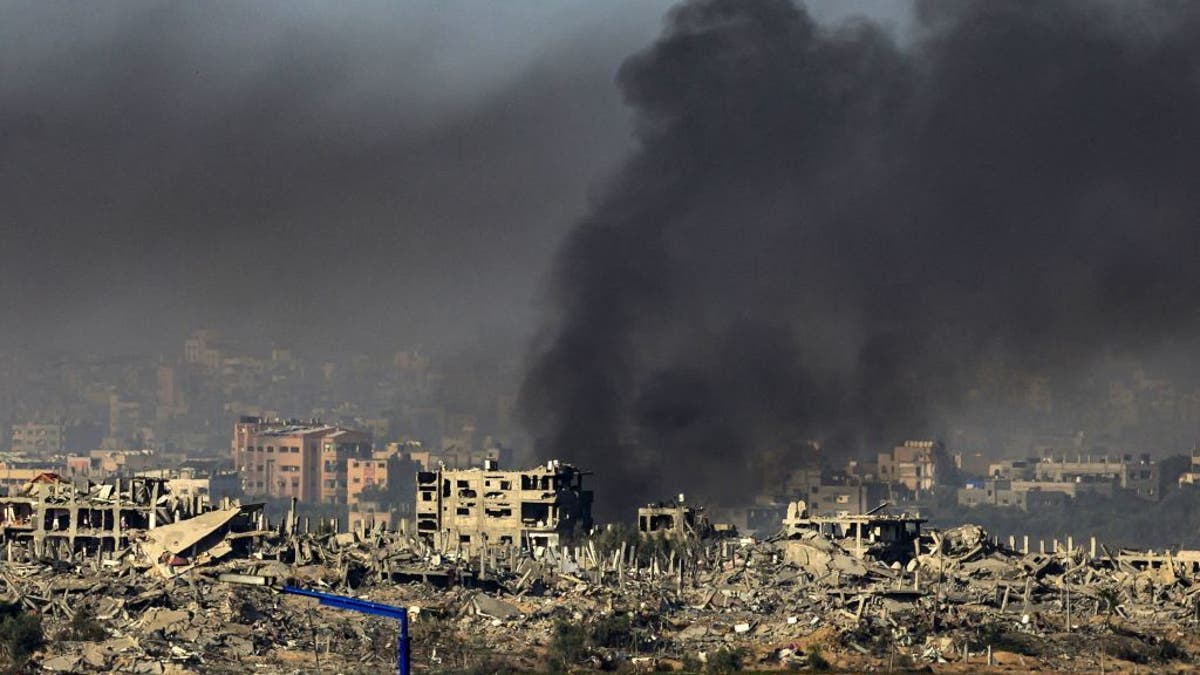 Smoke rises from Gaza Strip