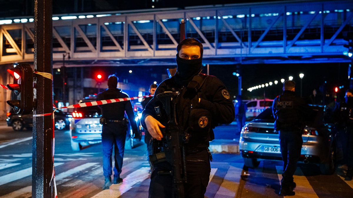 Paris police officers at scene of terror stabbing attack