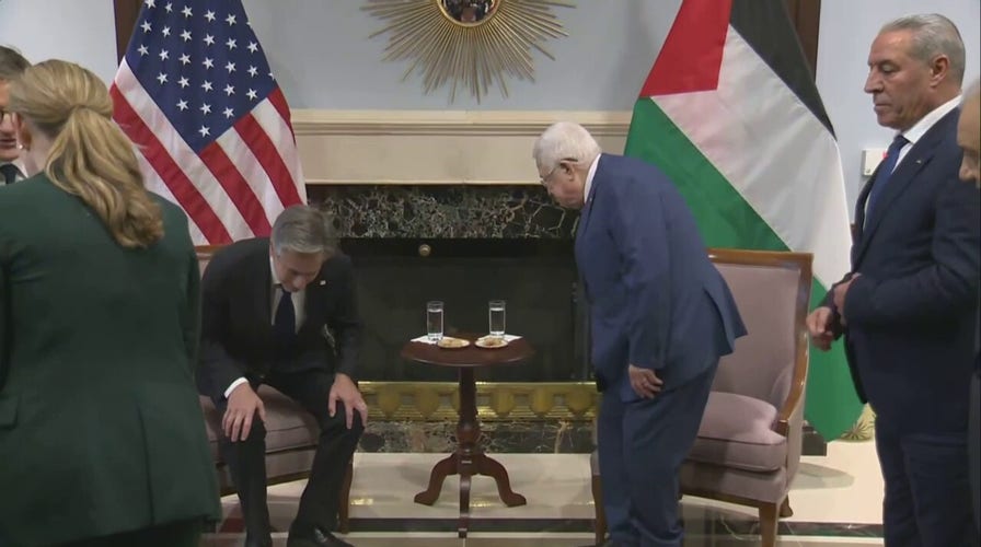 Sec. Blinken has warm greeting with Palestinian Authority President Abbas