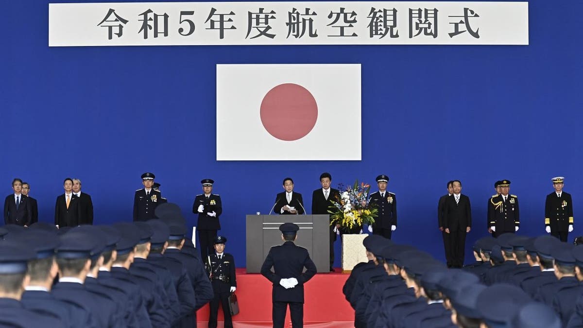Prime Minister Kishida at a podium