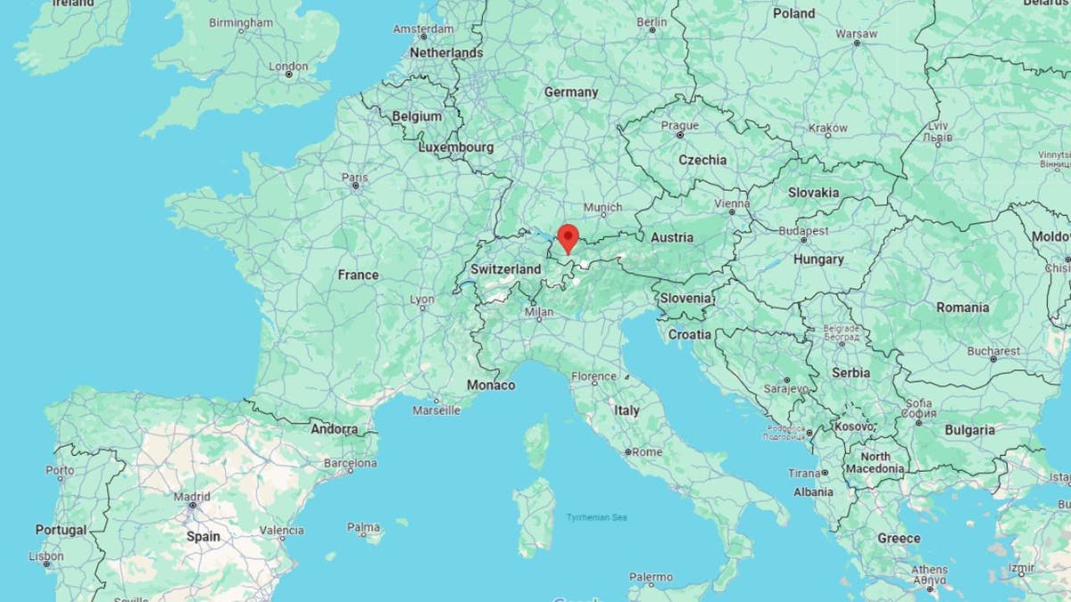 A Google Maps image showing A map showing Liechtenstein