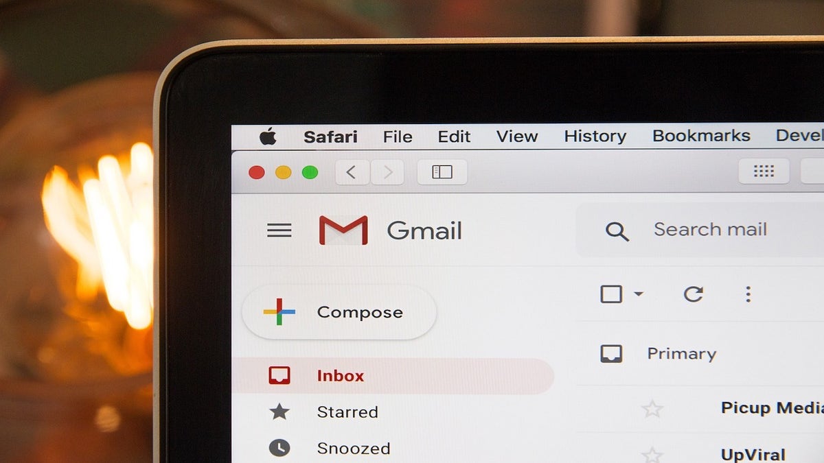 Gmail on a laptop