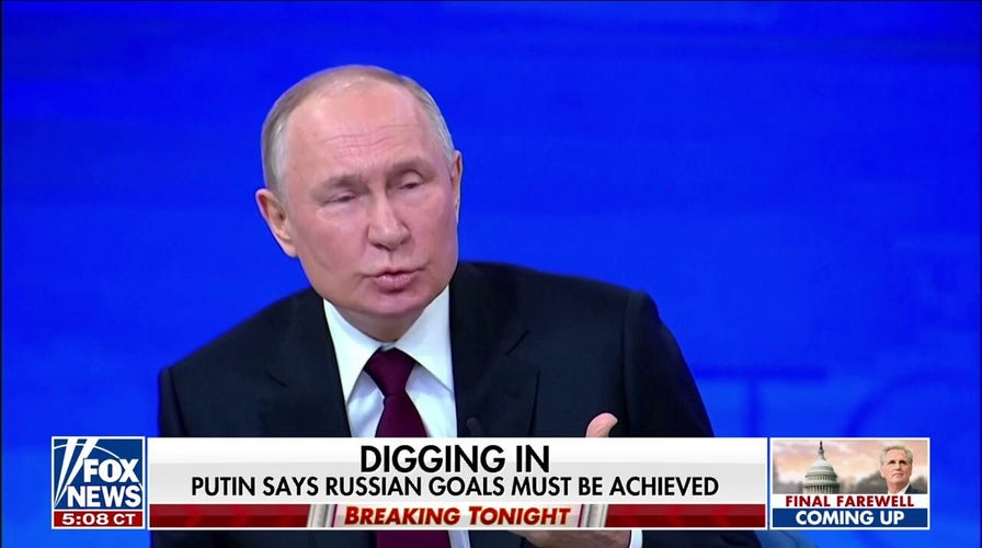 Vladimir Putin says Russian goals must be achieved