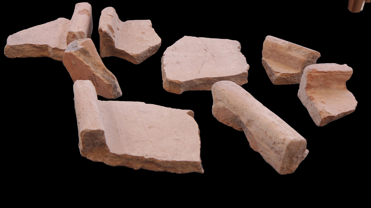 Pieces of rooftile found in the City of David