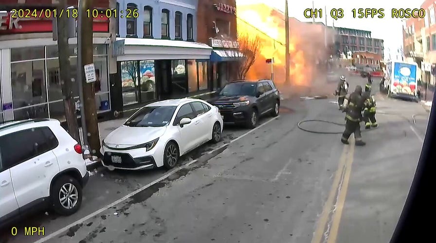 Video captures firefighters reacting to Washington, D.C. building explosion