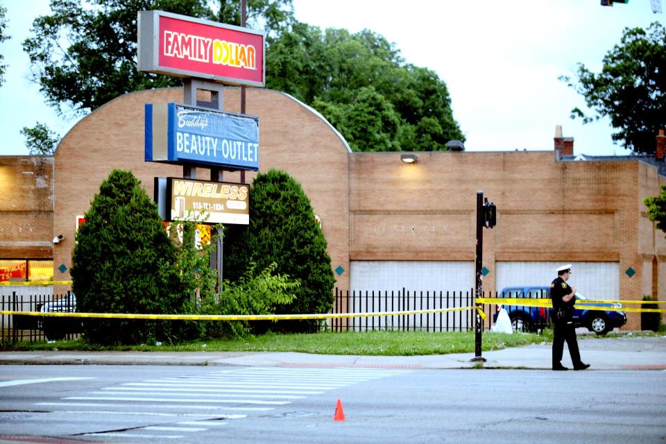 Scene of the 2021 drive-by shooting outside an Avondale Family Dollar.