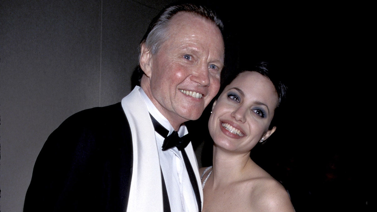 Angelina Jolie and her dad Jon Voight at beverly hilton