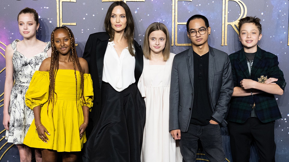 Angelina Jolie and her kids at "The Eternals" premiere