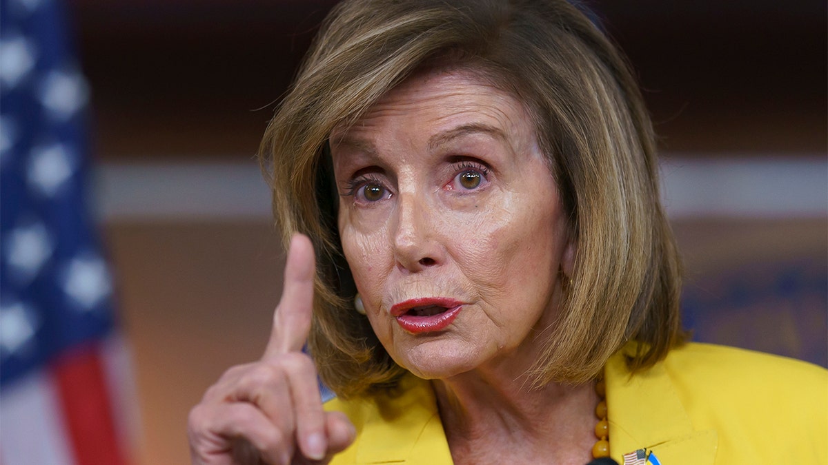 House Speaker Nancy Pelosi answers questions on Capitol Hill, July 21, 2022