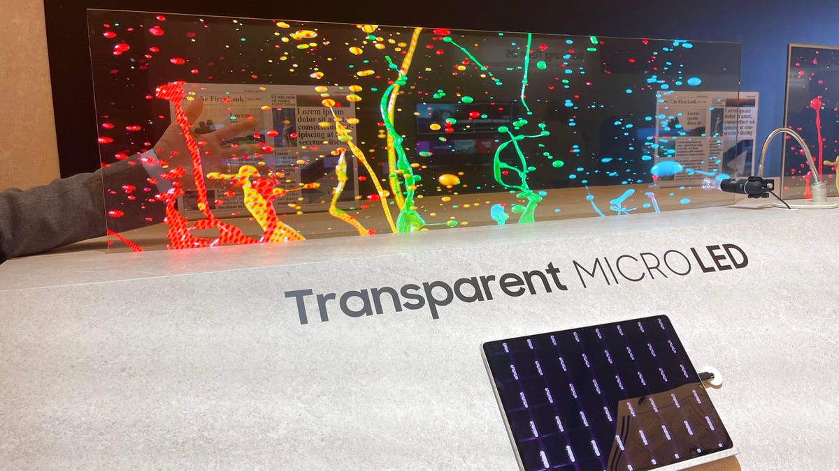 A transparent Micro-LED screen.