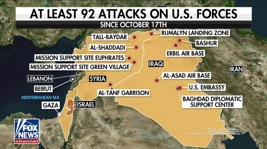 US troops in Iraq and Syria 'effectively sitting ducks' as number of attacks rise to 92