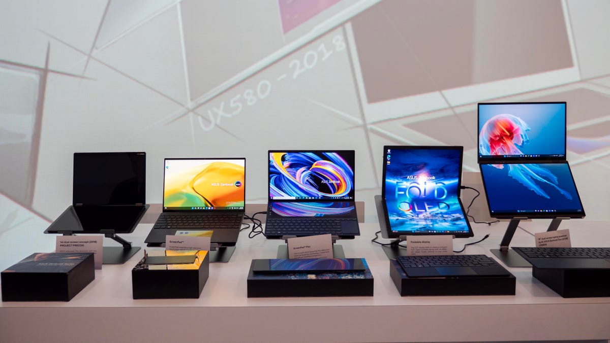 The Asus Zenbook Duo family of dual-display laptops,