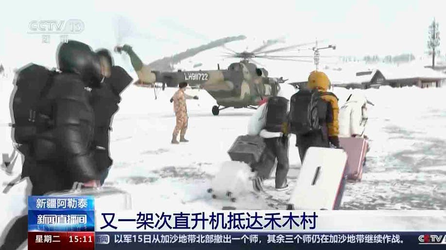 military helicopter evacuating tourists