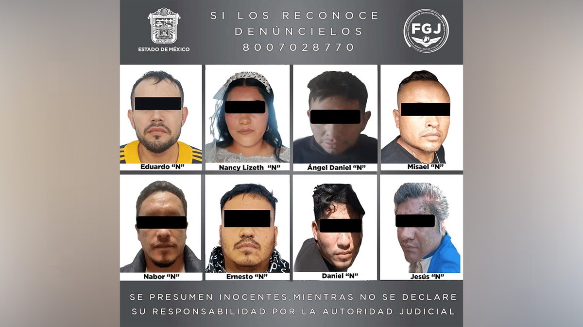 Mugshots of eight individuals