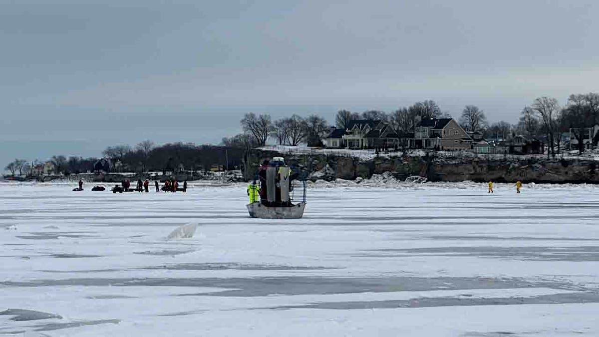 airboat on ice floe