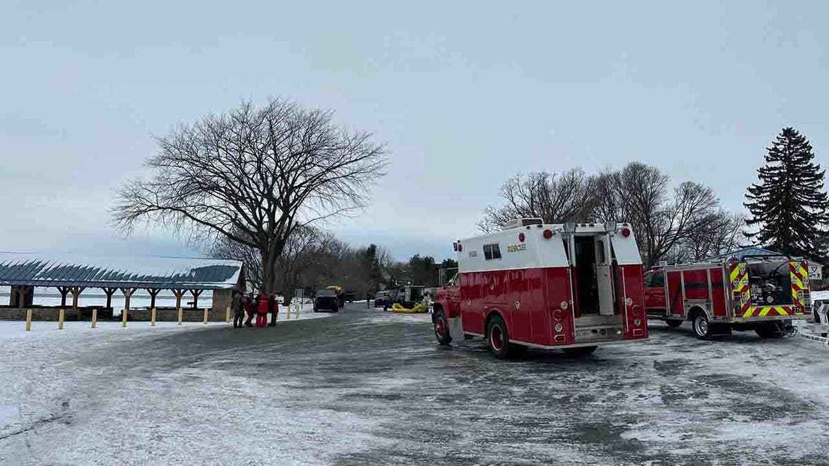 emergency vehicles on lakeshore