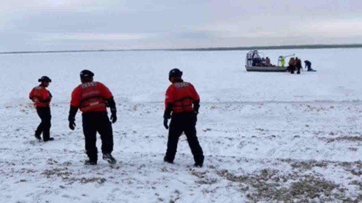 airboat on ice floe