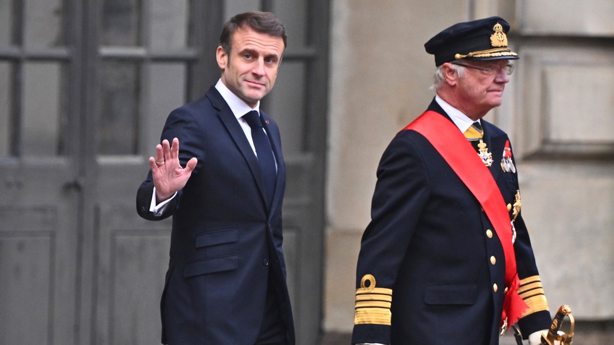 Emmanuel Macron and King Carl XVI Gustaf