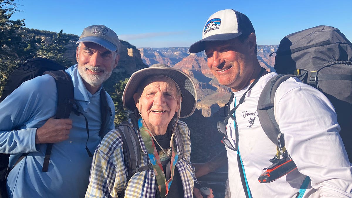 Burdio with companions on Grand Canyon Hike