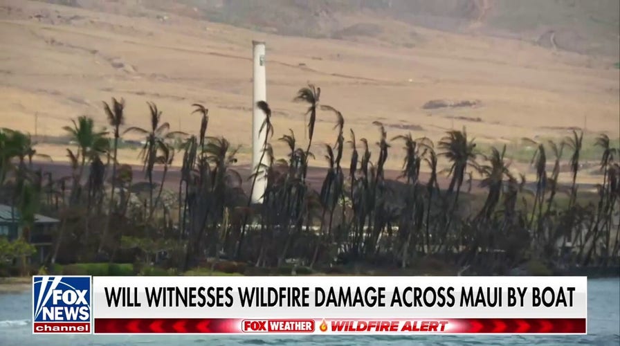 Will Cain witnesses Hawaii wildfire damage by boat