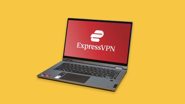 Express VPN logo on a laptop screen