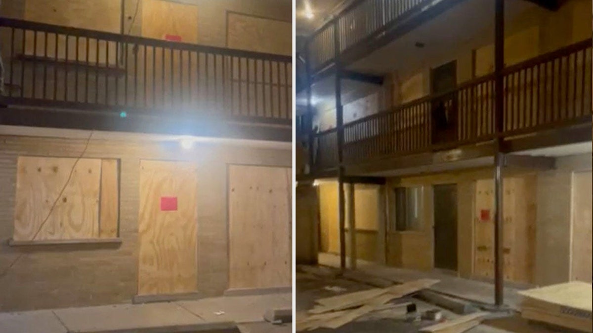 Harvey, Illinois boarded up apartments
