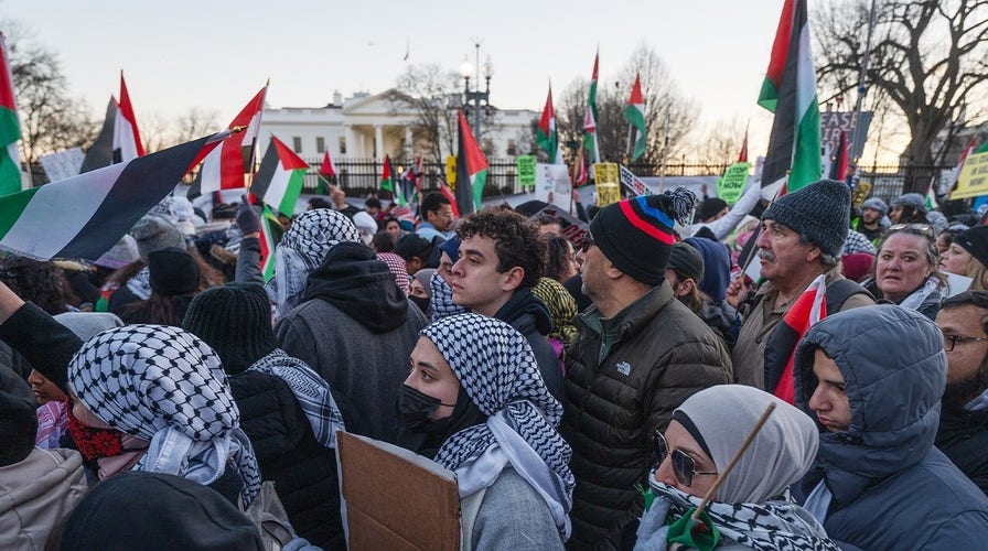 'Long live the intifada': Anti-Israel protests break out in the nation's capital 