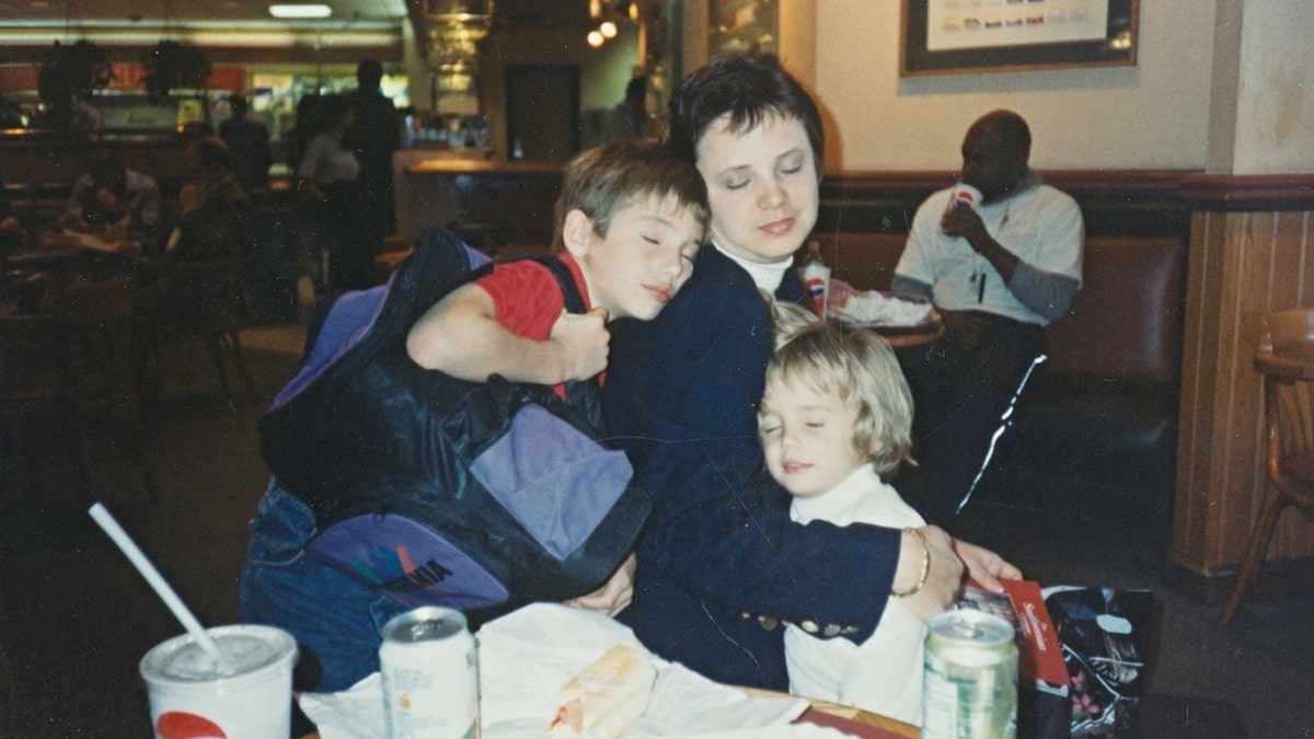 JonBenet Ramsey pictured alongside her mother and brother