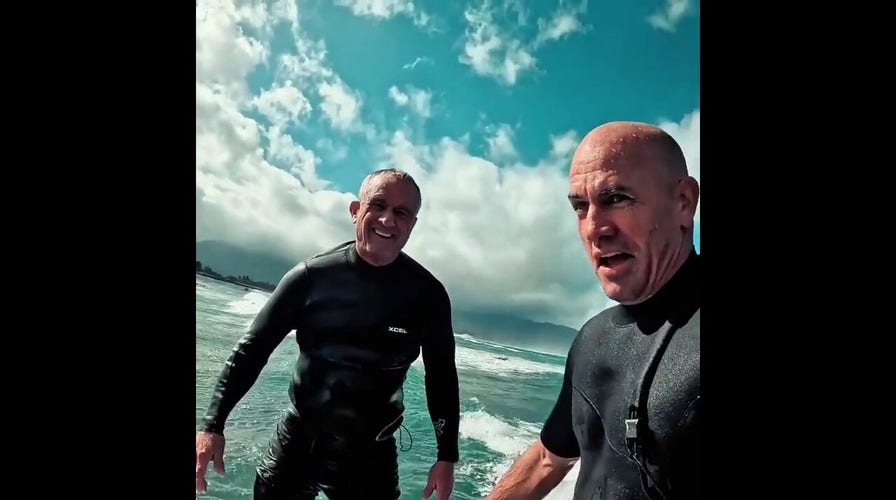RFK catches waves with surfing legend Kelly Slater for birthday while campaigning in Hawaii