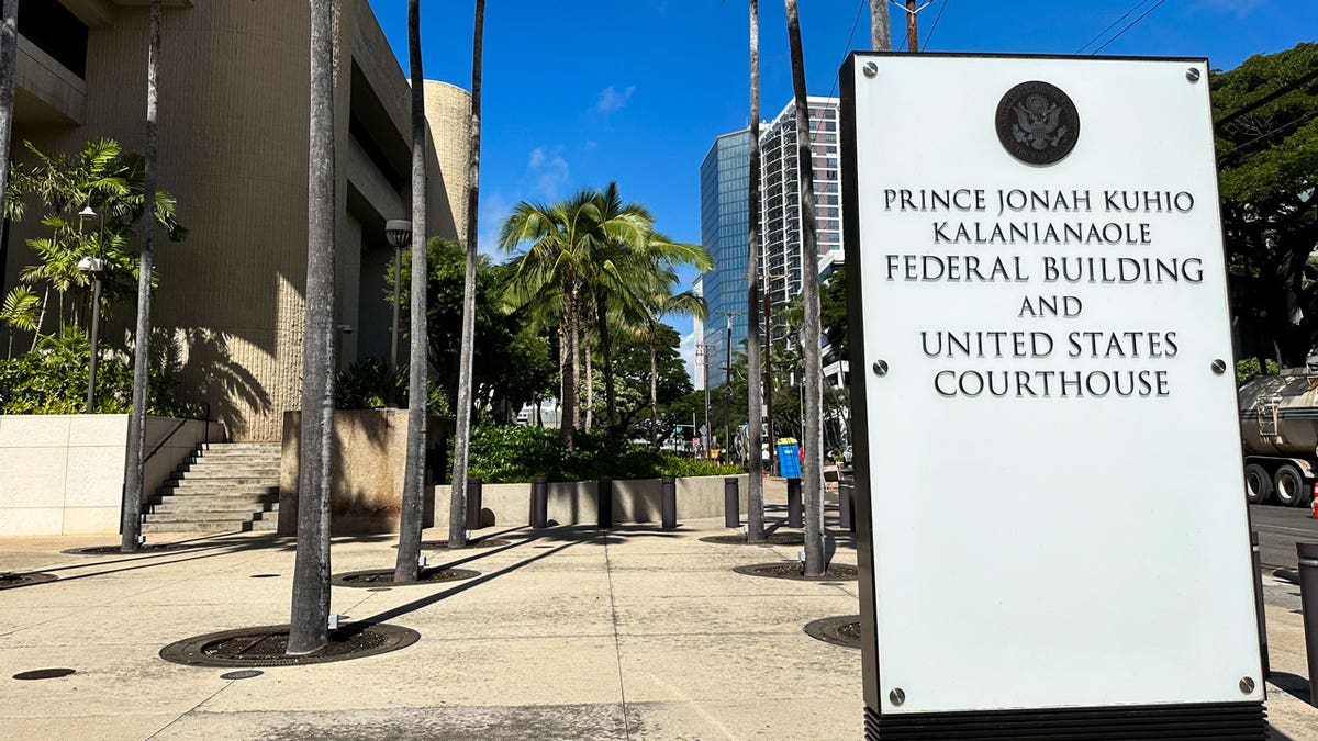 A sign for the Prince Jonah Kuhio Kalanianaole Federal Building and Courthouse