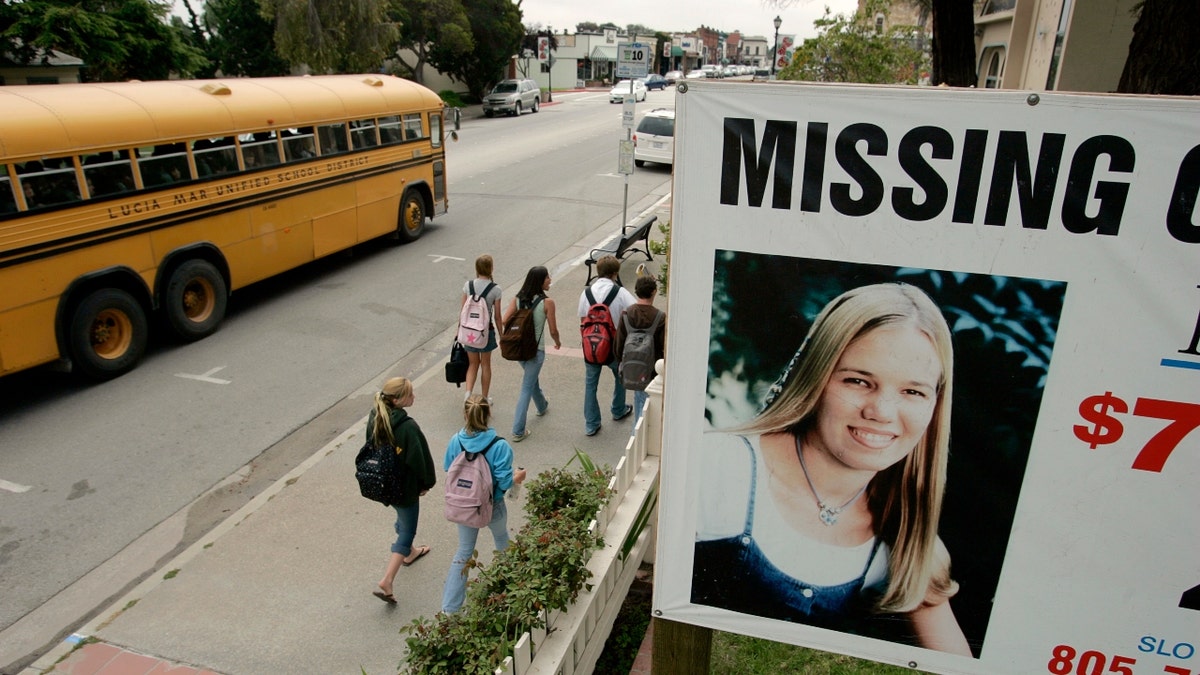 Just across the East Branch Street, from city hall, in the California central coast town of Arroyo Grande, is this sign that helps with public awareness in case involving MISSING Cal Poly San Luis Obispo student Kristin Smart.