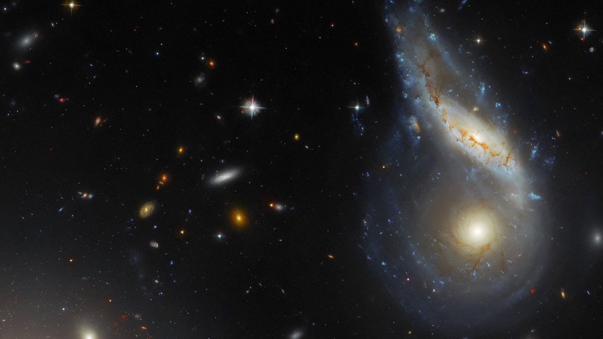Two galaxies colliding