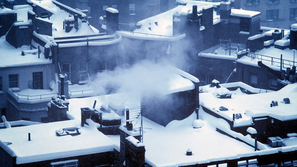 snowy rooftops