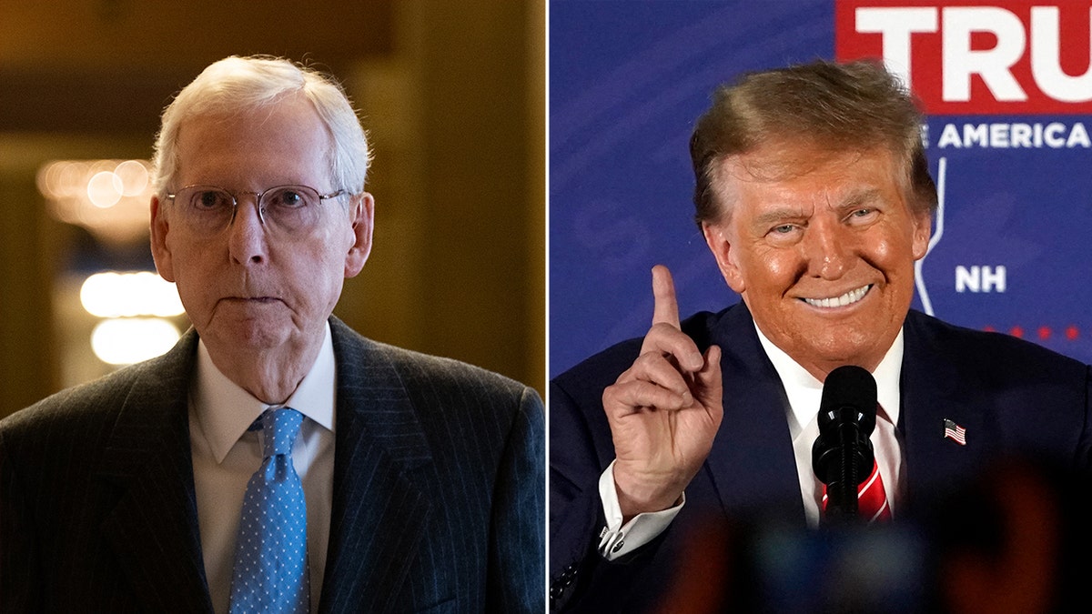 McConnell and Trump split image