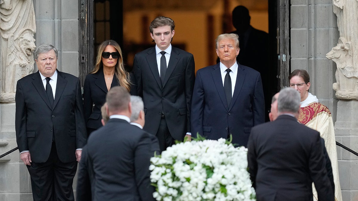 Trump family attends funeral for Melania's late mother
