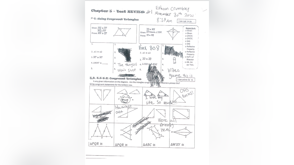 Ethan Crumbley class drawings made before Nov. 30, 2021, shooting