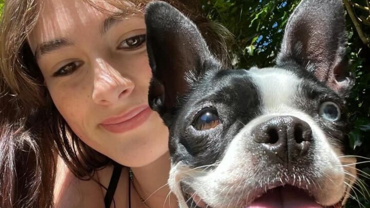 Ella Jones takes a selfie with her dog